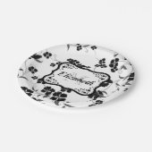 白黒フローラ ペーパープレート (アングル)