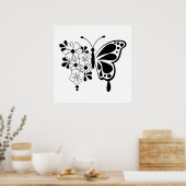 白黒フローラ ポスター (キッチン)