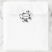 白黒フローラ ラウンドシール (バッグ)