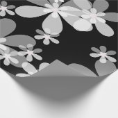 白黒フローラ ラッピングペーパー (角)