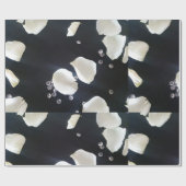 白黒フローラ ラッピングペーパー (フラット)