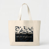 白黒フローラ ラージトートバッグ