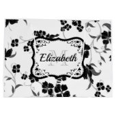 白黒フローラ ラージペーパーバッグ (裏面)