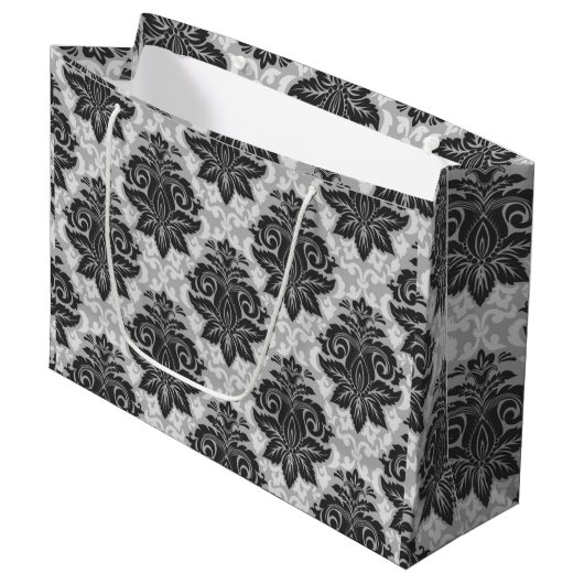 白黒フローラ ラージペーパーバッグ (正面アングル)