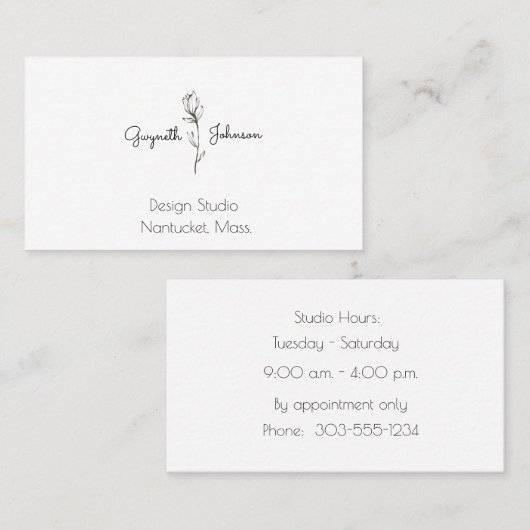 白黒フローラ 名刺 (正面/裏面)