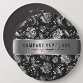 白黒フローラ 缶バッジ (正面&裏面)