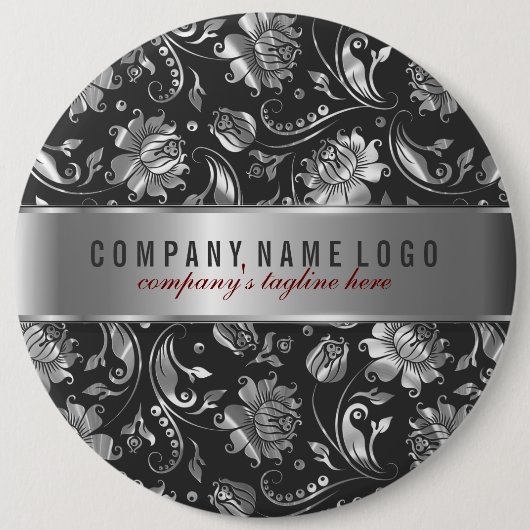 白黒フローラ 缶バッジ (正面)