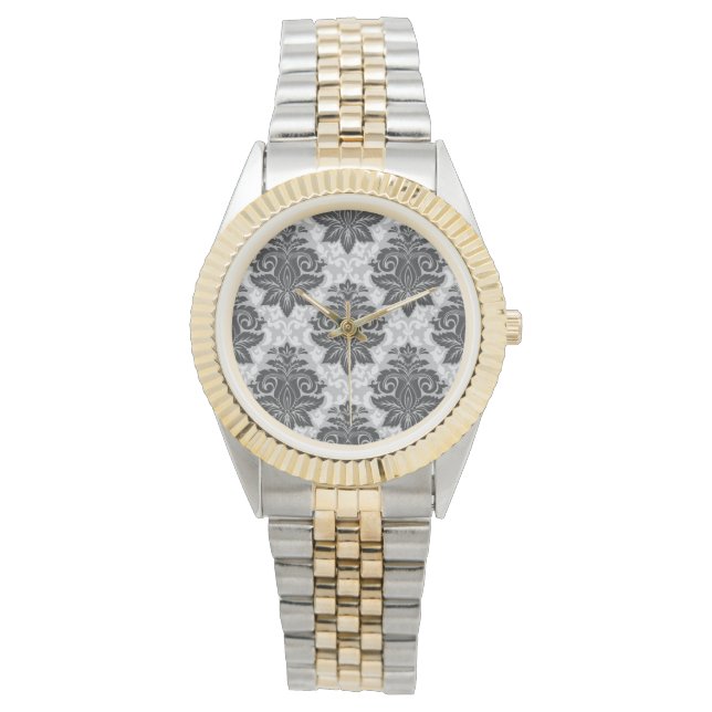 白黒フローラ 腕時計 (正面)