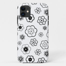 白黒フローラ iPhone 11 ケース