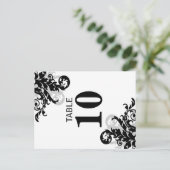 白黒フローリッシュテーブル番号カード ポストカード (スタンド正面)