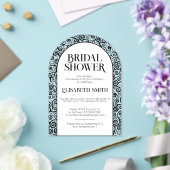 白黒フローリッシュ特有のブライダルシャワー アクリル招待状 (インサイチュ (ウェディング))