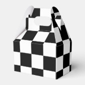 白黒フ市松模様にラグ男子のパーティーギフトボックス フェイバーボックス (裏面サイド)