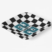 白黒フ市松模様にラグ紙プレート ペーパープレート (傾斜あり)
