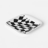 白黒フ市松模様にラグ ペーパープレート (傾斜あり)