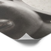 白黒ブッダ顔ポスター ポスター (角)