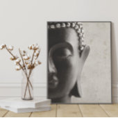 白黒ブッダ顔ポスター ポスター