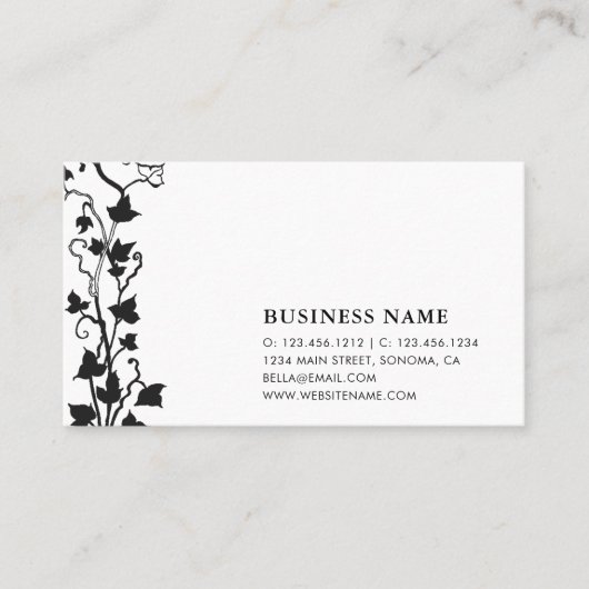 白黒ブドウつる植物 名刺 (正面)