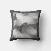 白黒ブドウの写真葉イニシャルグレー クッション (裏面)