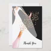 白黒ブライダルシャワーありがとう サンキューカード (正面)