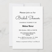 白黒ブライダルシャワーシンプル招待状 招待状 (正面)