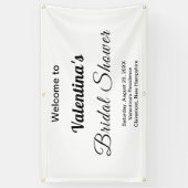 白黒ブライダルシャワーテーマ四角形 横断幕 (縦)