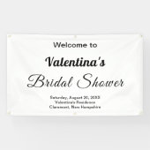 白黒ブライダルシャワーテーマ四角形 横断幕 (横)