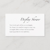 白黒ブライダルシャワーディスプレイシャワー エンクロージャーカード (正面)