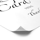 白黒ブライダルシャワーレシピカードサイン ポスター (角)