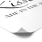 白黒ブライダルシャワー何人のキスが署名 ポスター (角)