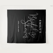 白黒ブライダルシャワー写真の背景 タペストリー (正面(横))