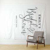 白黒ブライダルシャワー写真の背景 タペストリー (インサイチュ(横))