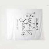 白黒ブライダルシャワー写真の背景 タペストリー (正面(横))