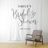 白黒ブライダルシャワー写真の背景 タペストリー (インサイチュ)