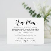 白黒ブライダルシャワー延期カード (スタンド正面)