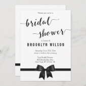 白黒ブライダルシャワー招待状弓 招待状 (正面/裏面)