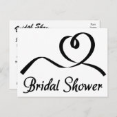 白黒ブライダルシャワー結婚招待 インビテーションポストカード (正面/裏面)