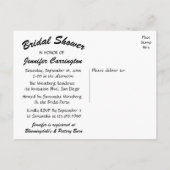 白黒ブライダルシャワー結婚招待 インビテーションポストカード (裏面)