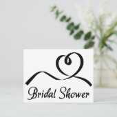 白黒ブライダルシャワー結婚招待 インビテーションポストカード (スタンド正面)