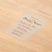 白黒ブライダルシャワー アクリル招待状 (レイダウン)