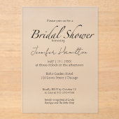 白黒ブライダルシャワー アクリル招待状 (正面)