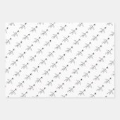 白黒ブライダル/ウェディングシャワー ラッピングペーパーシート (正面3)