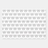 白黒ブライダル/ウェディングシャワー ラッピングペーパーシート (正面2)