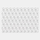 白黒ブライダル/ウェディングシャワー ラッピングペーパーシート (正面)