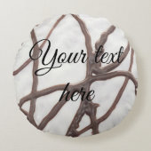 白黒ブラウニーケーキ枕 ラウンドクッション (正面)