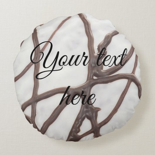 白黒ブラウニーケーキ枕 ラウンドクッション (裏面)