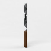 白黒ブラウンパーソナライズされたプレイド Case-Mate iPhoneケース (裏面/右)