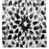 白黒ブラシグランジシャワーカーテン シャワーカーテン (正面)