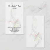 白黒ブラシスクリプト抽象芸術カーブモダン 名刺 (正面/裏面)