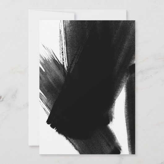 白黒ブラシストロークタイポグラフィスウィート16 招待状 (裏面)