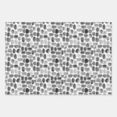 白黒ブラシストローク ラッピングペーパーシート (正面2)